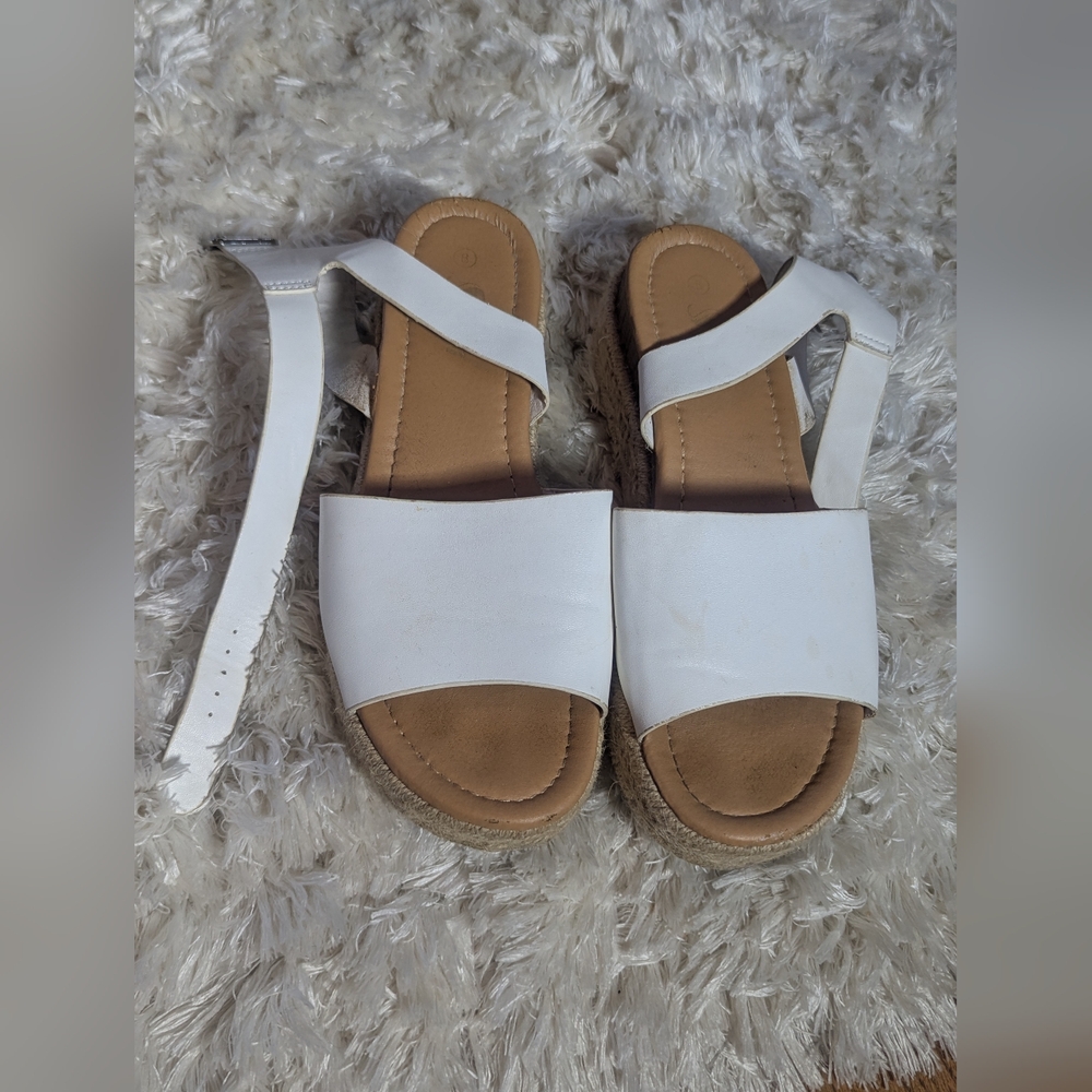 Shein White Sandles